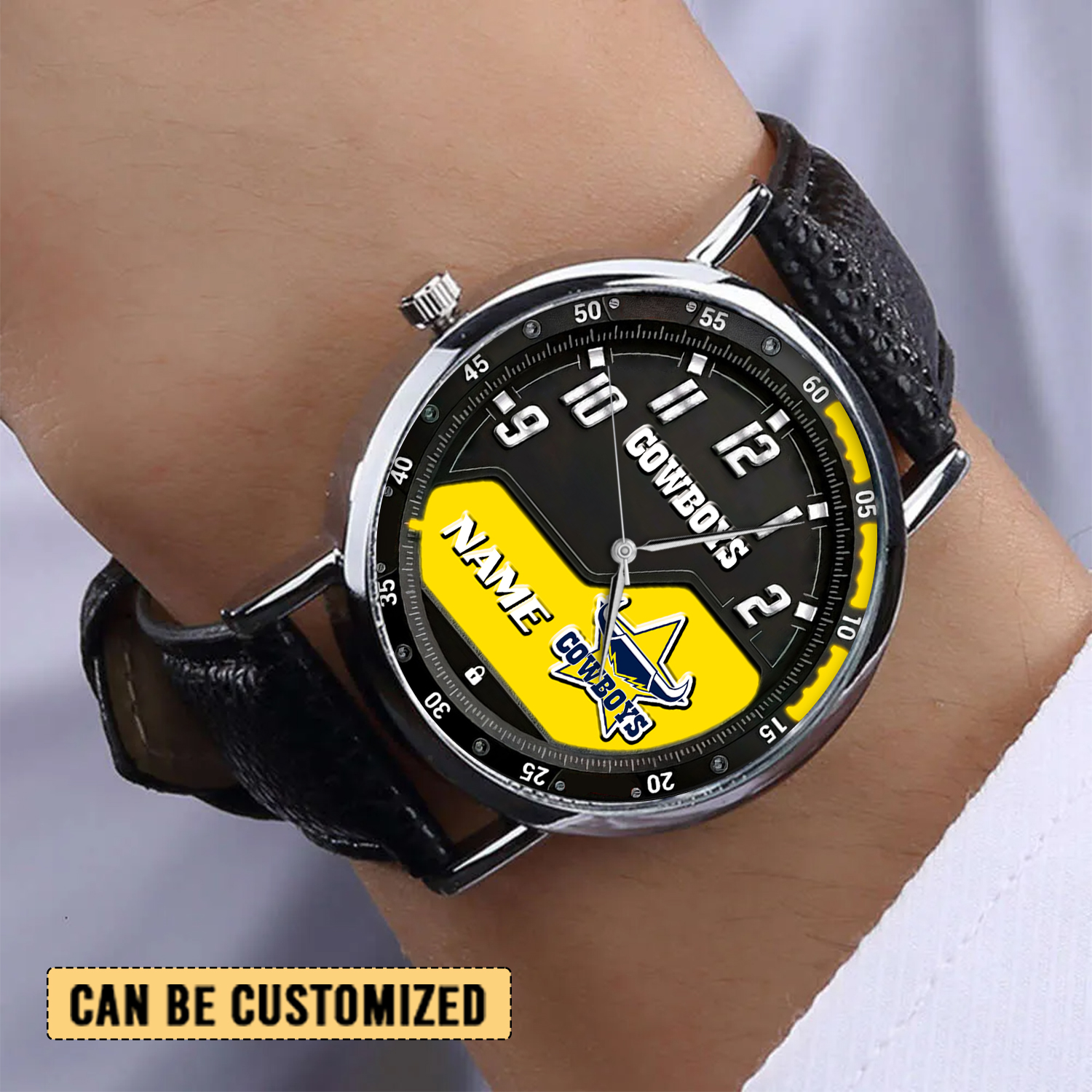 Auspiritmerch North Queensland Cowboys Personalized Stitched Leather Watch Gift For Fans