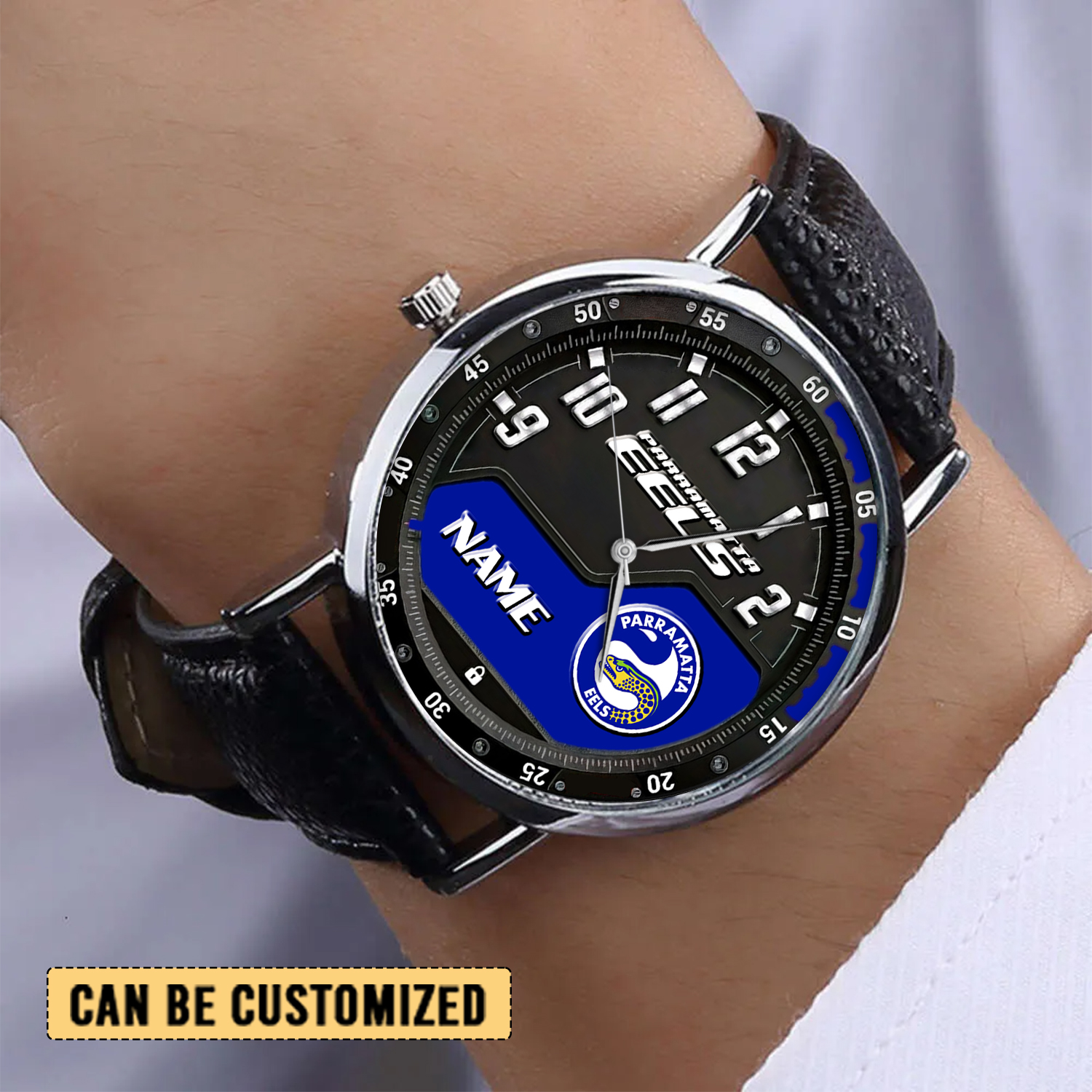 Auspiritmerch Parramatta Eels Personalized Stitched Leather Watch Gift For Fans