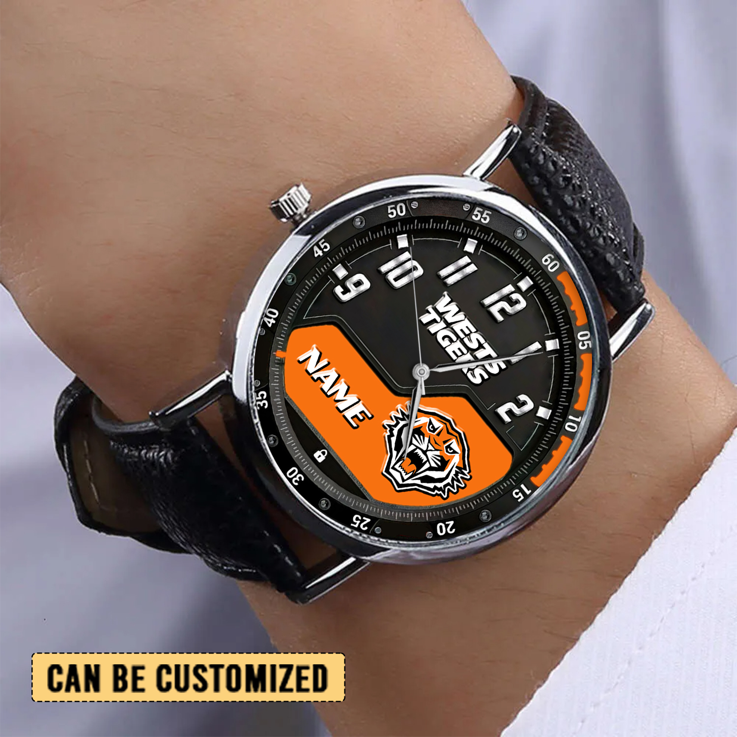 Auspiritmerch Wests Tigers Personalized Stitched Leather Watch Gift For Fans