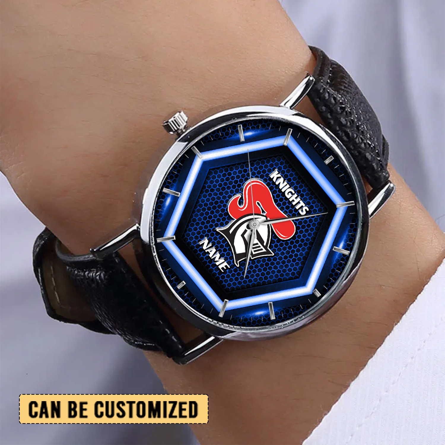 Auspiritmerch Newcastle Knights Personalized Stitched Leather Watch Gift For Fans
