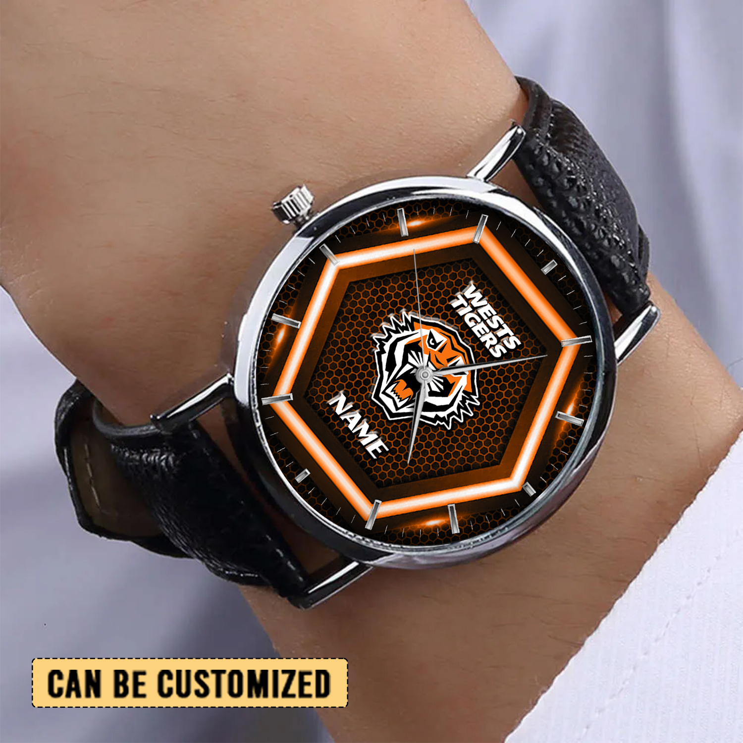 Auspiritmerch Wests Tigers Personalized Stitched Leather Watch Gift For Fans