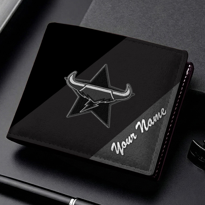 Auspiritmerch North Queensland Cowboys Personalized Leather Wallet Gift For Fans