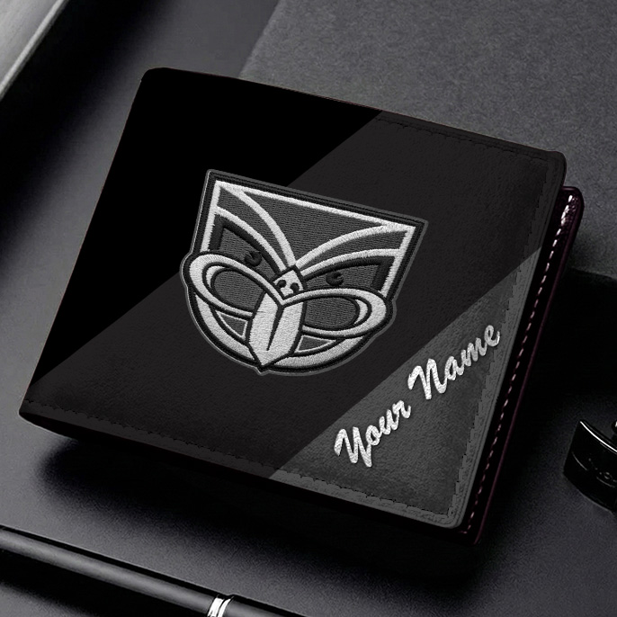 Auspiritmerch New Zealand Warriors Personalized Leather Wallet Gift For Fans