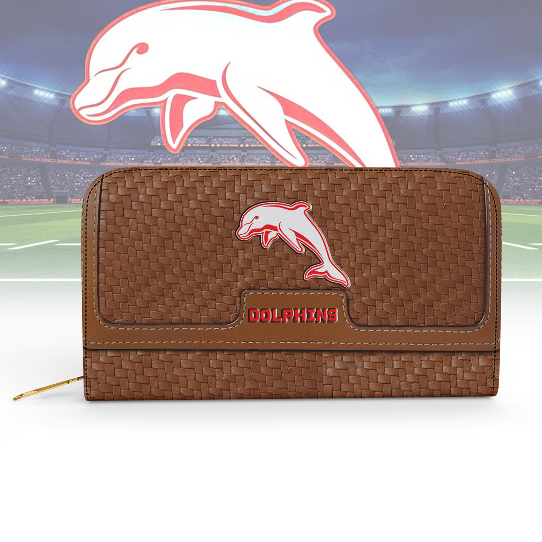 Auspiritmerch Dolphins Personalized Clutch Purse Gift For Fans