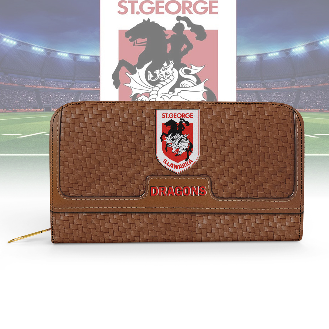 Auspiritmerch St. George Illawarra Dragons Personalized Clutch Purse Gift For Fans
