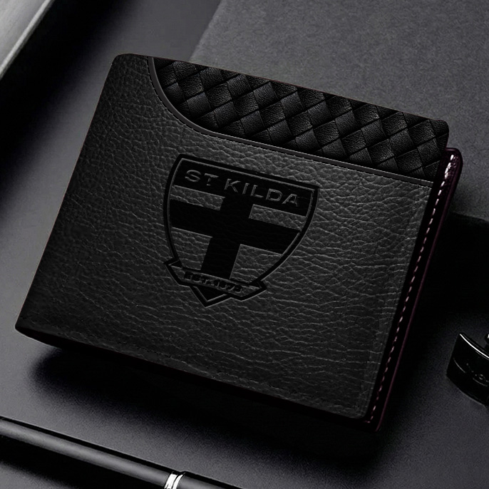 Auspiritmerch St Kilda Saints Personalized Leather Wallet Gift For Fans
