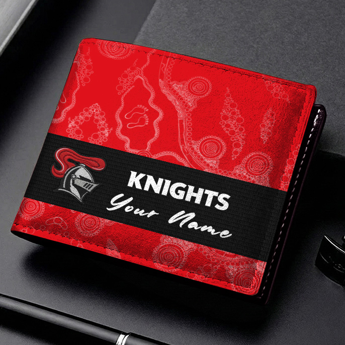 Auspiritmerch Newcastle Knights Personalized Leather Wallet Gift For Fans