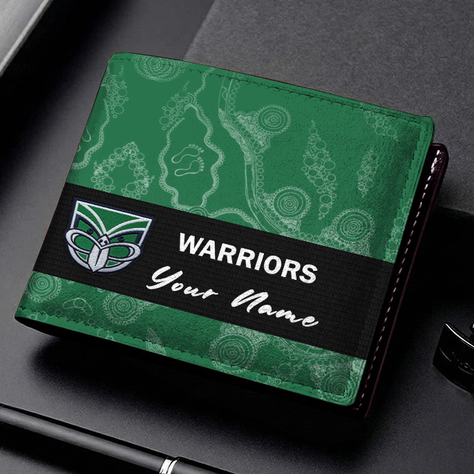 Auspiritmerch New Zealand Warriors Personalized Leather Wallet Gift For Fans