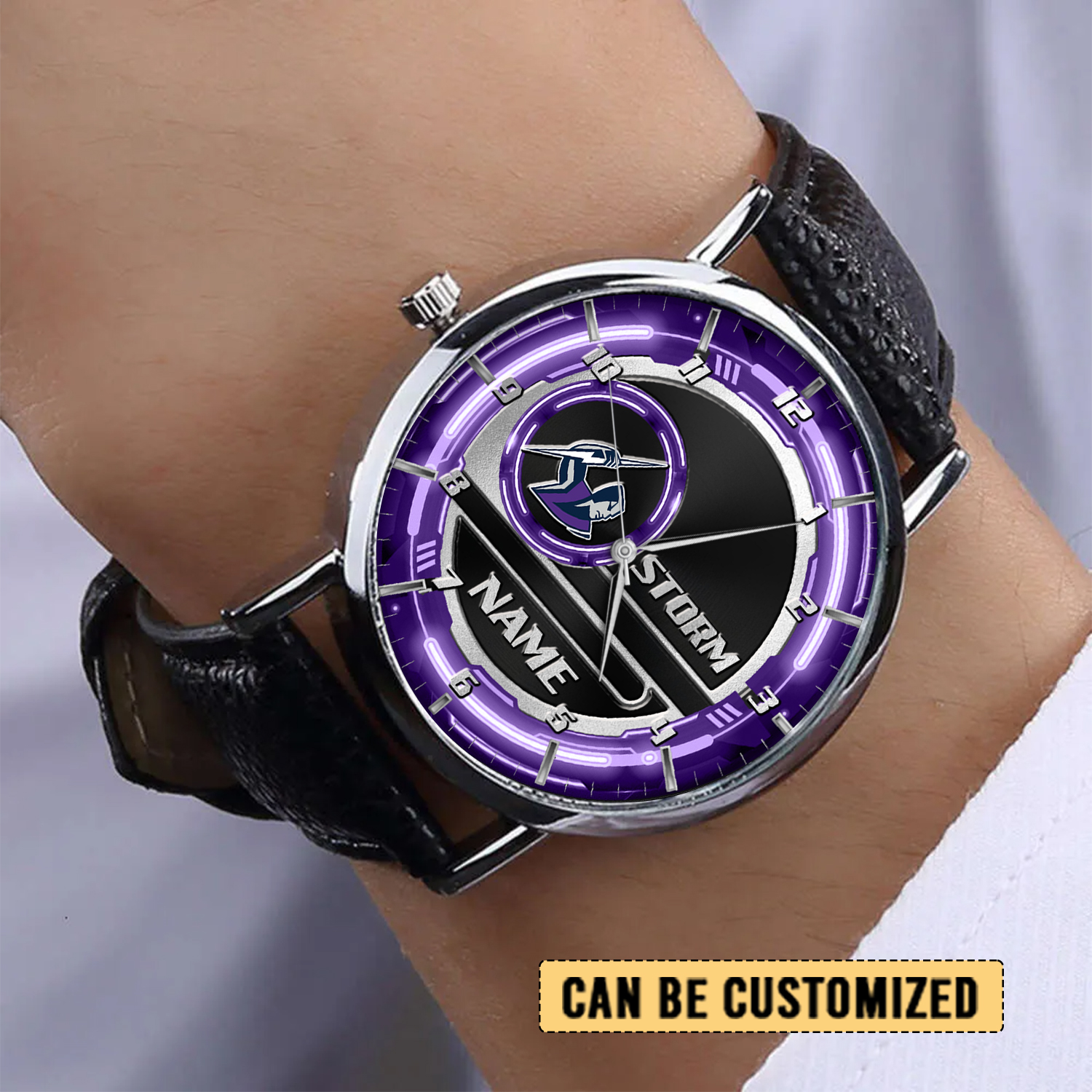 Auspiritmerch Melbourne Storm Personalized Stitched Leather Watch Gift For Fans