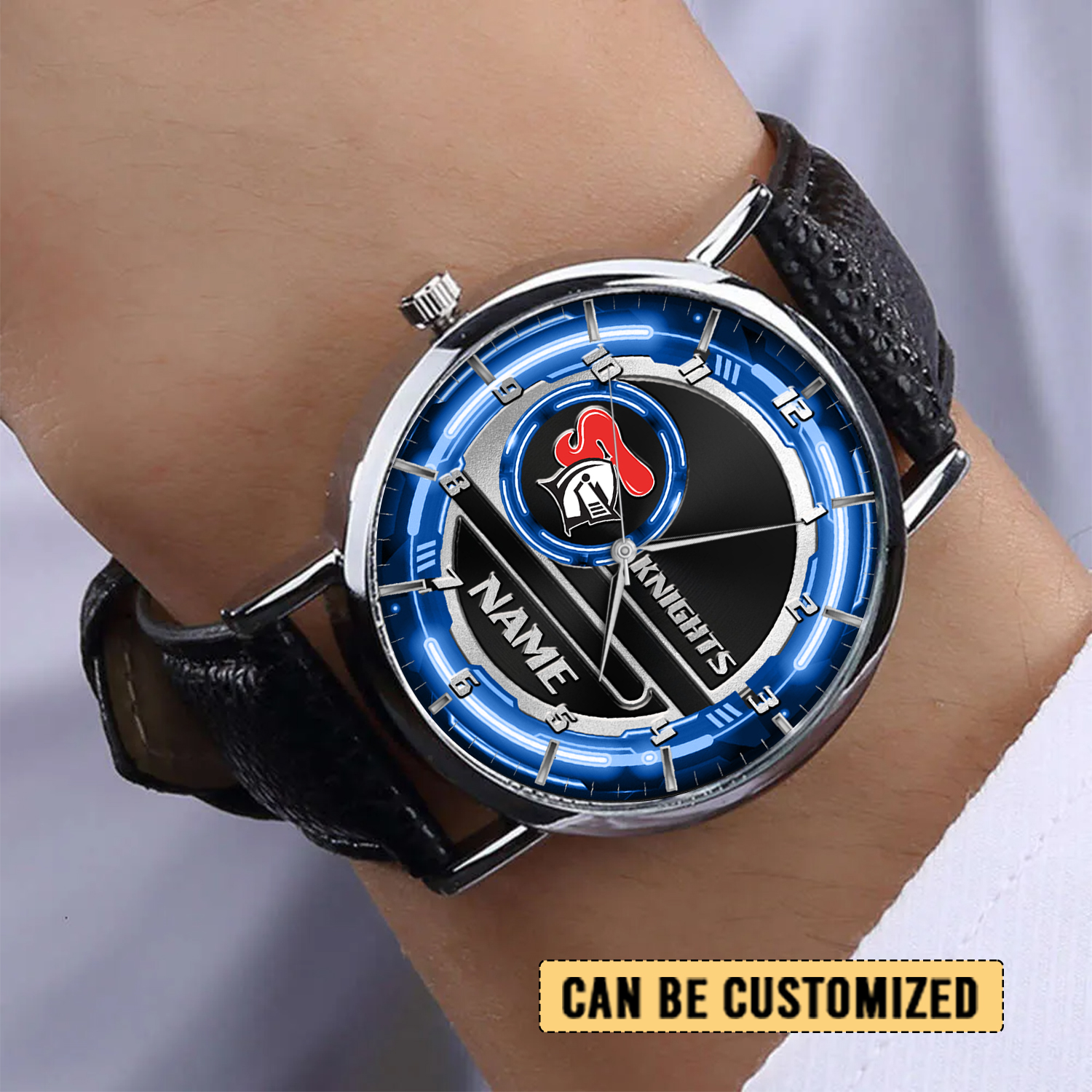 Auspiritmerch Newcastle Knights Personalized Stitched Leather Watch Gift For Fans
