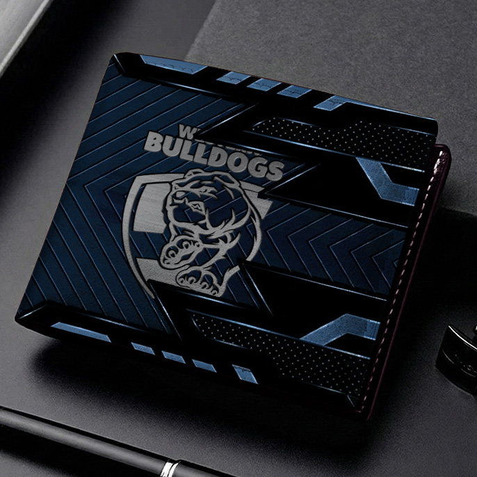Auspiritmerch Western Bulldogs Personalized Leather Wallet Gift For Fans