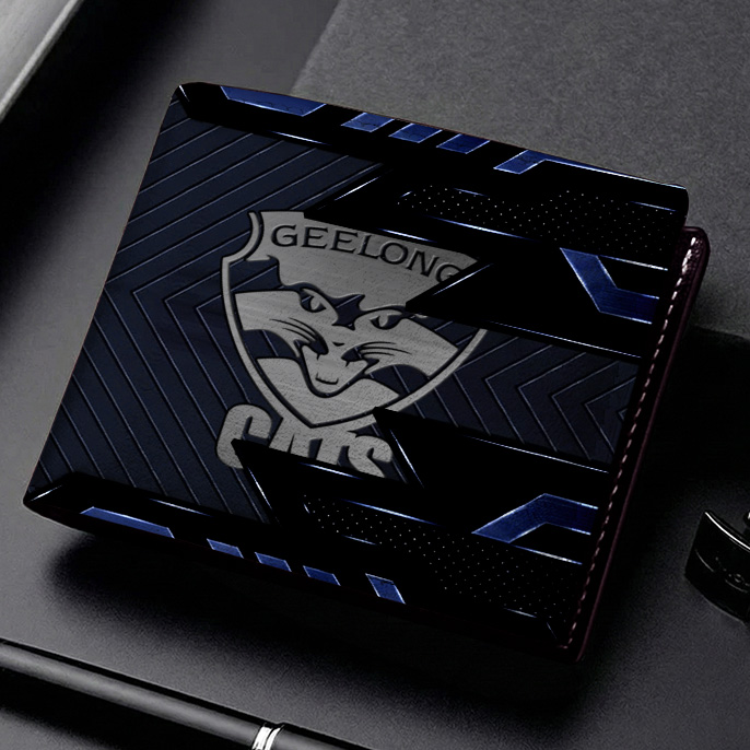 Auspiritmerch Geelong Cats Personalized Leather Wallet Gift For Fans