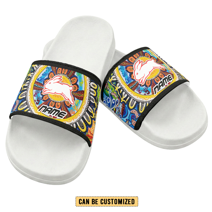 Auspiritmerch South Sydney Rabbitohs Personalized Sports Slippers Gift For Fans