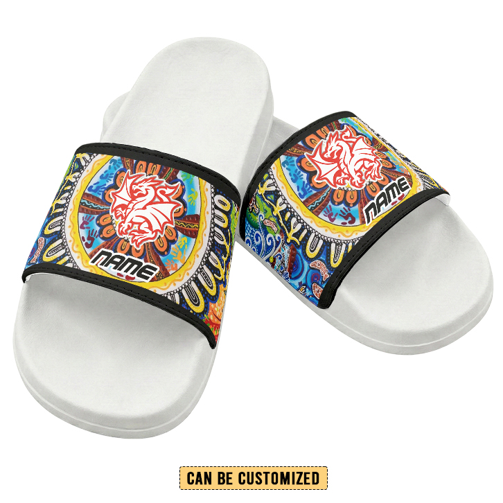 Auspiritmerch St. George Illawarra Dragons Personalized Sports Slippers Gift For Fans