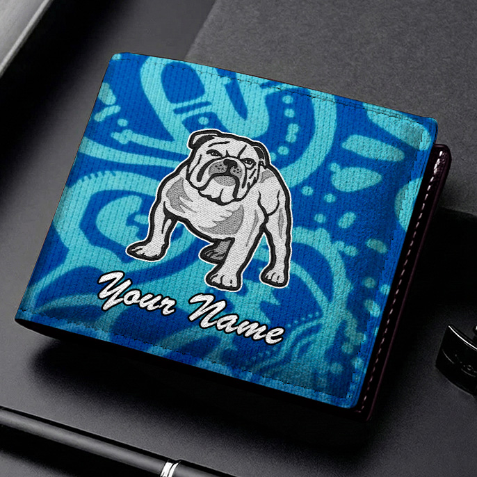 Auspiritmerch Canterbury-Bankstown Bulldogs Personalized Leather Wallet Gift For Fans