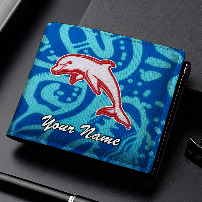 Auspiritmerch Dolphins Personalized Leather Wallet Gift For Fans