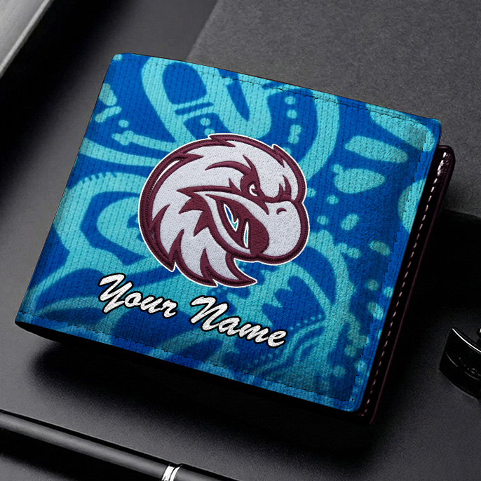 Auspiritmerch Manly Warringah Sea Eagles Personalized Leather Wallet Gift For Fans