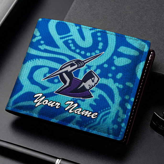 Auspiritmerch Melbourne Storm Personalized Leather Wallet Gift For Fans