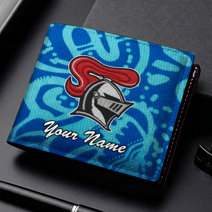 Auspiritmerch Newcastle Knights Personalized Leather Wallet Gift For Fans