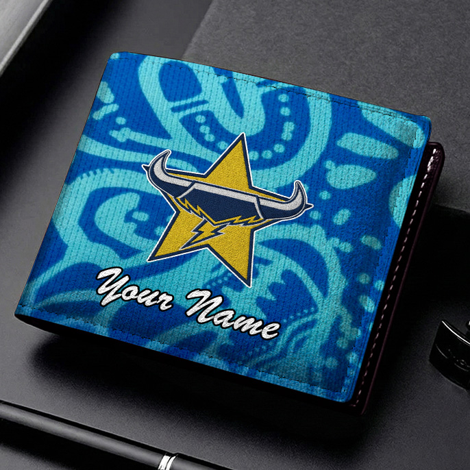 Auspiritmerch North Queensland Cowboys Personalized Leather Wallet Gift For Fans