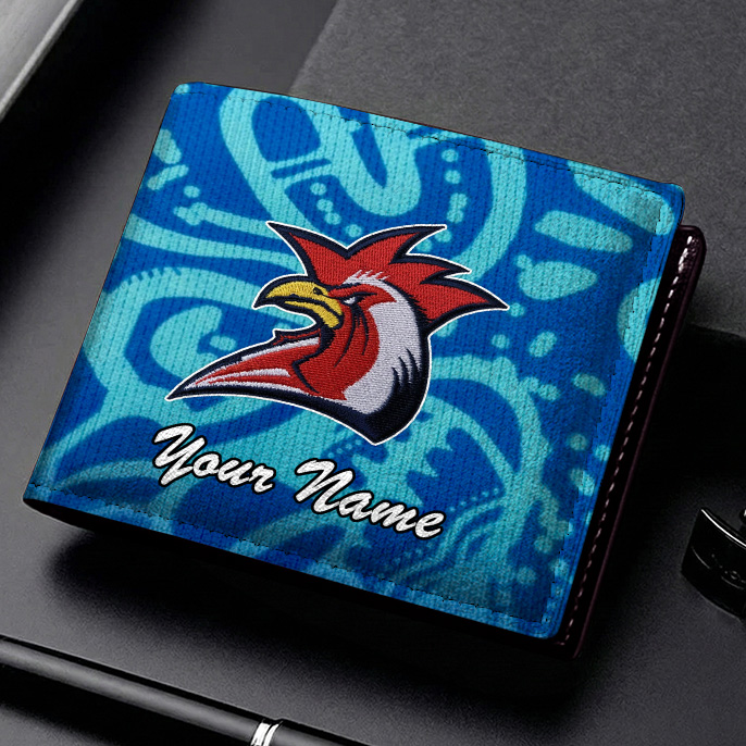 Auspiritmerch Sydney Roosters Personalized Leather Wallet Gift For Fans