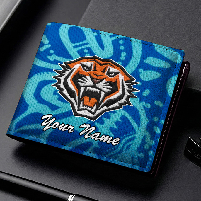 Auspiritmerch Wests Tigers Personalized Leather Wallet Gift For Fans