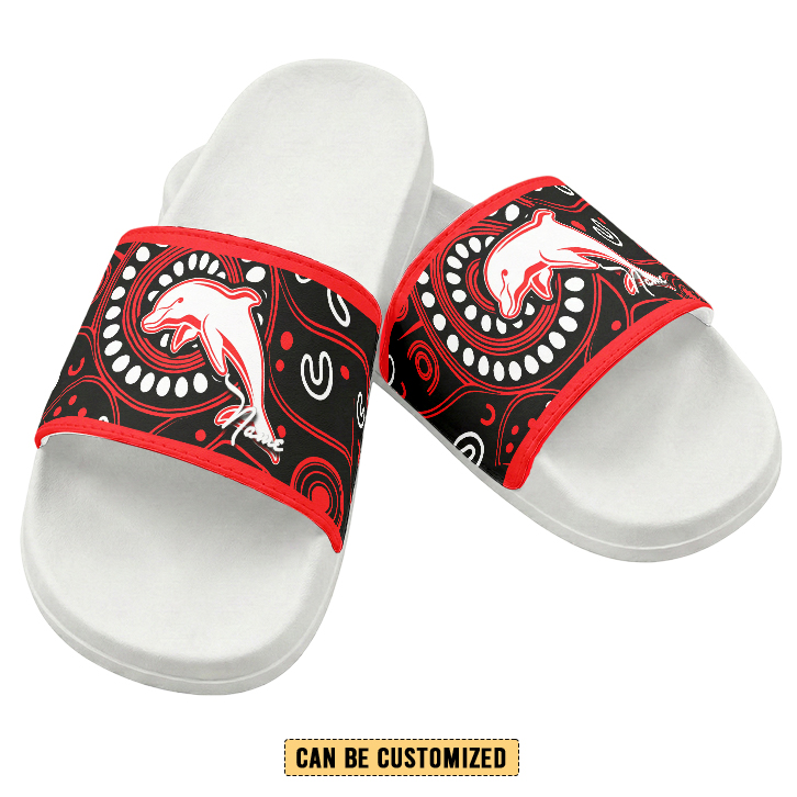 Auspiritmerch Dolphins Personalized Sports Slippers Gift For Fans