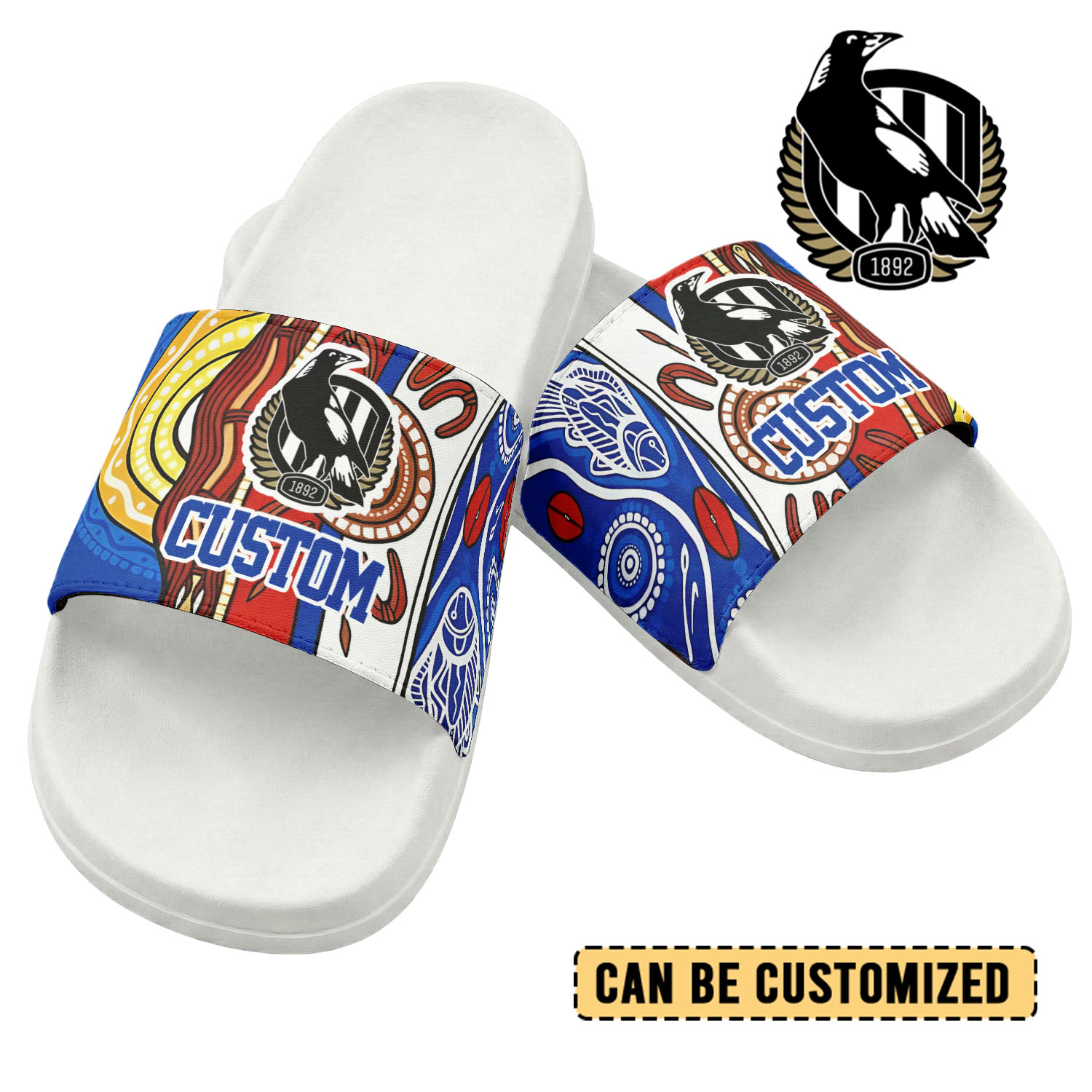 Auspiritmerch Collingwood Magpies Personalized Sports Slippers Gift For Fans