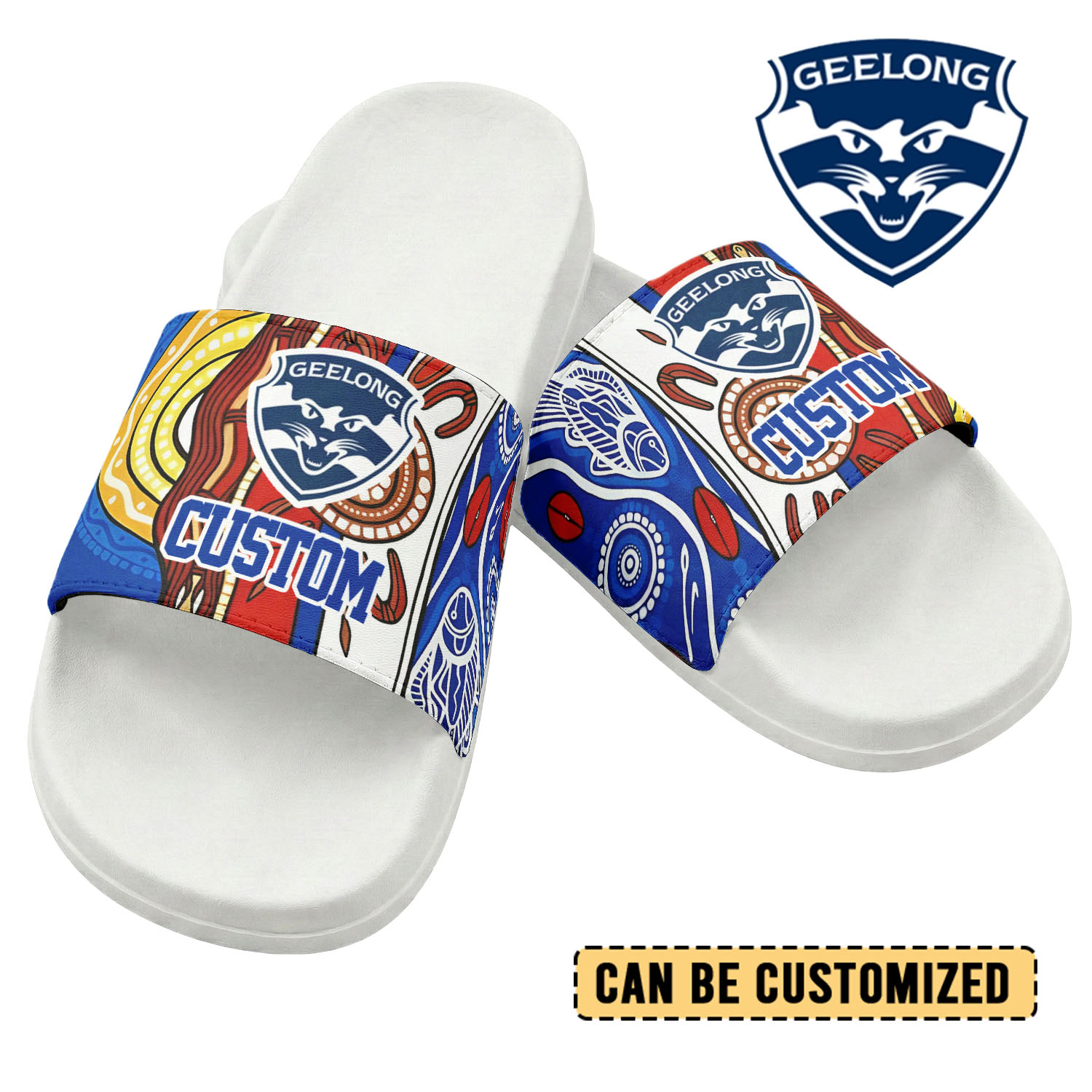Auspiritmerch Geelong Cats Personalized Sports Slippers Gift For Fans