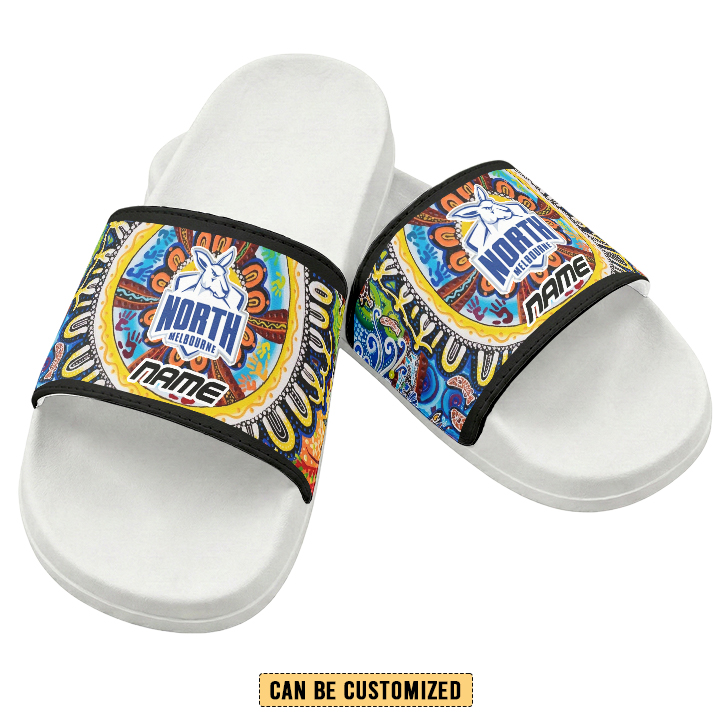 Auspiritmerch North Melbourne Personalized Sports Slippers Gift For Fans