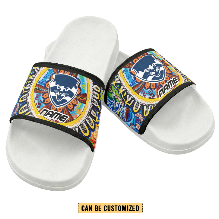 Auspiritmerch Geelong Cats Personalized Sports Slippers Gift For Fans