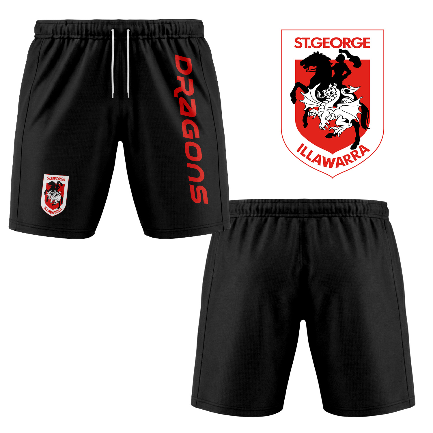 Auspiritmerch St. George Illawarra Dragons Personalized Short Pants Gift For Fans