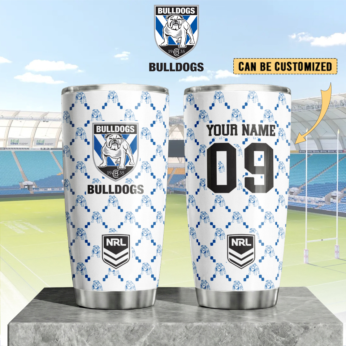 Auspiritmerch Canterbury-Bankstown Bulldogs Custom Stanley Quencher 20oz Stainless Steel Tumbler