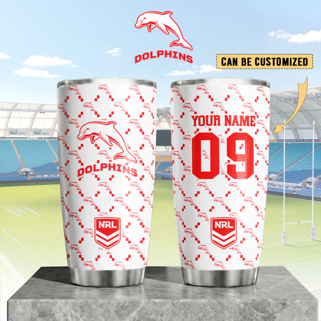Auspiritmerch Dolphins Custom Stanley Quencher 20oz Stainless Steel Tumbler