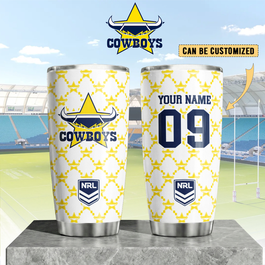 Auspiritmerch North Queensland Cowboys Custom Stanley Quencher 20oz Stainless Steel Tumbler