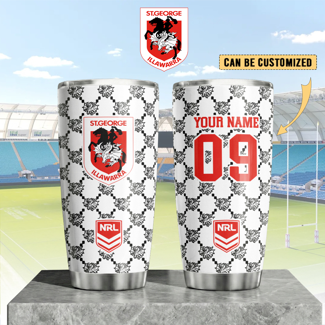 Auspiritmerch St. George Illawarra Dragons Custom Stanley Quencher 20oz Stainless Steel Tumbler