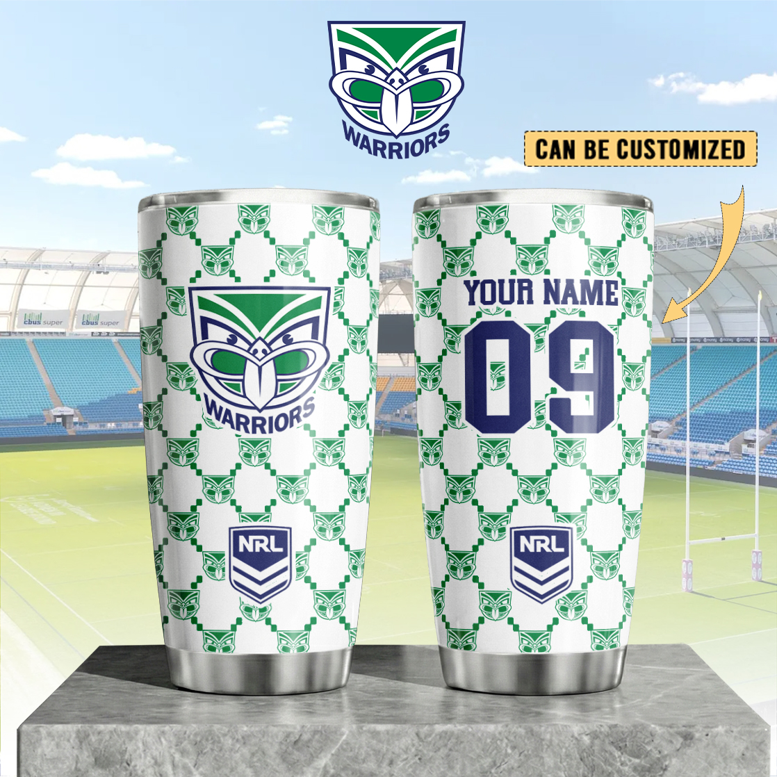 Auspiritmerch New Zealand Warriors Custom Stanley Quencher 20oz Stainless Steel Tumbler