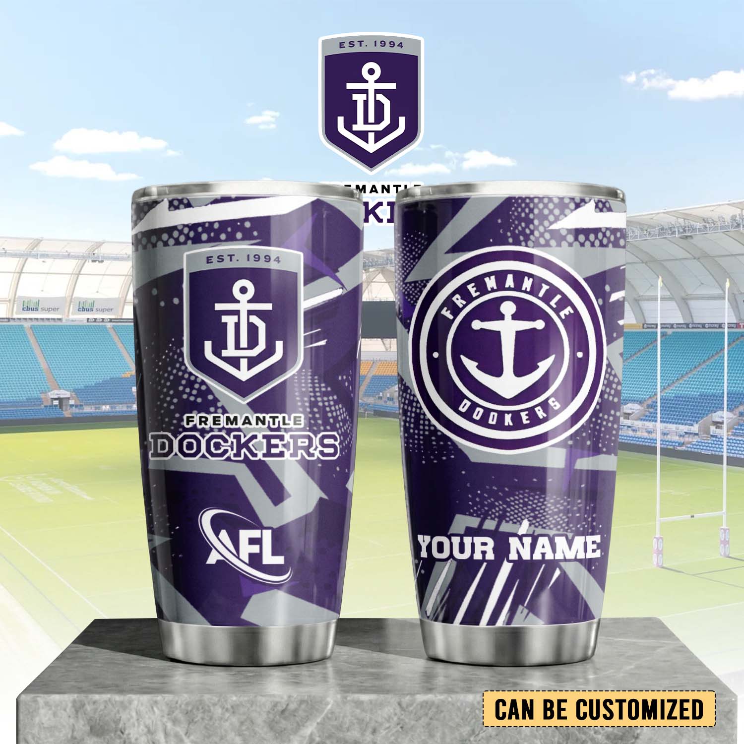 Auspiritmerch Fremantle Dockers Custom Stanley Quencher 20oz Stainless Steel Tumbler
