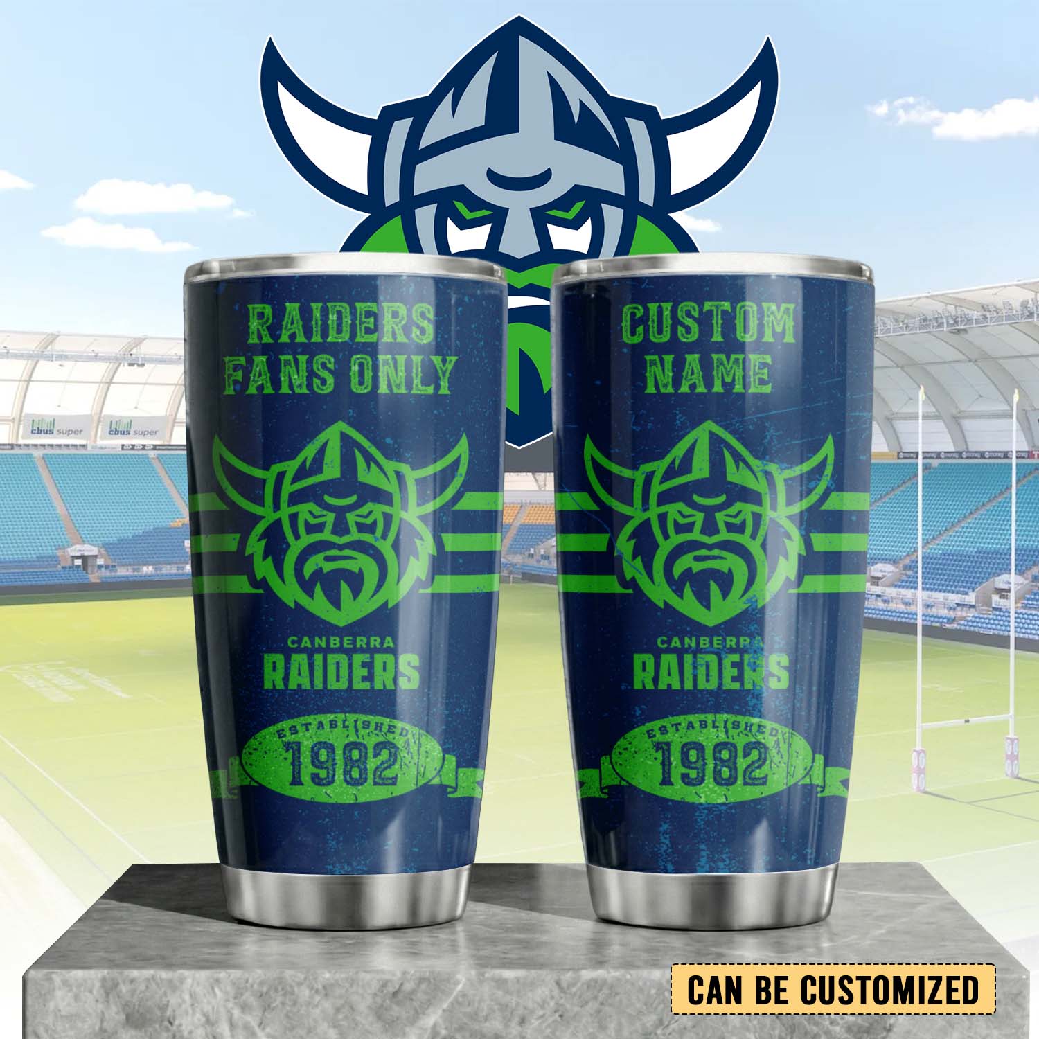 Auspiritmerch Canberra Raiders Custom Stanley Quencher 20oz Stainless Steel Tumbler