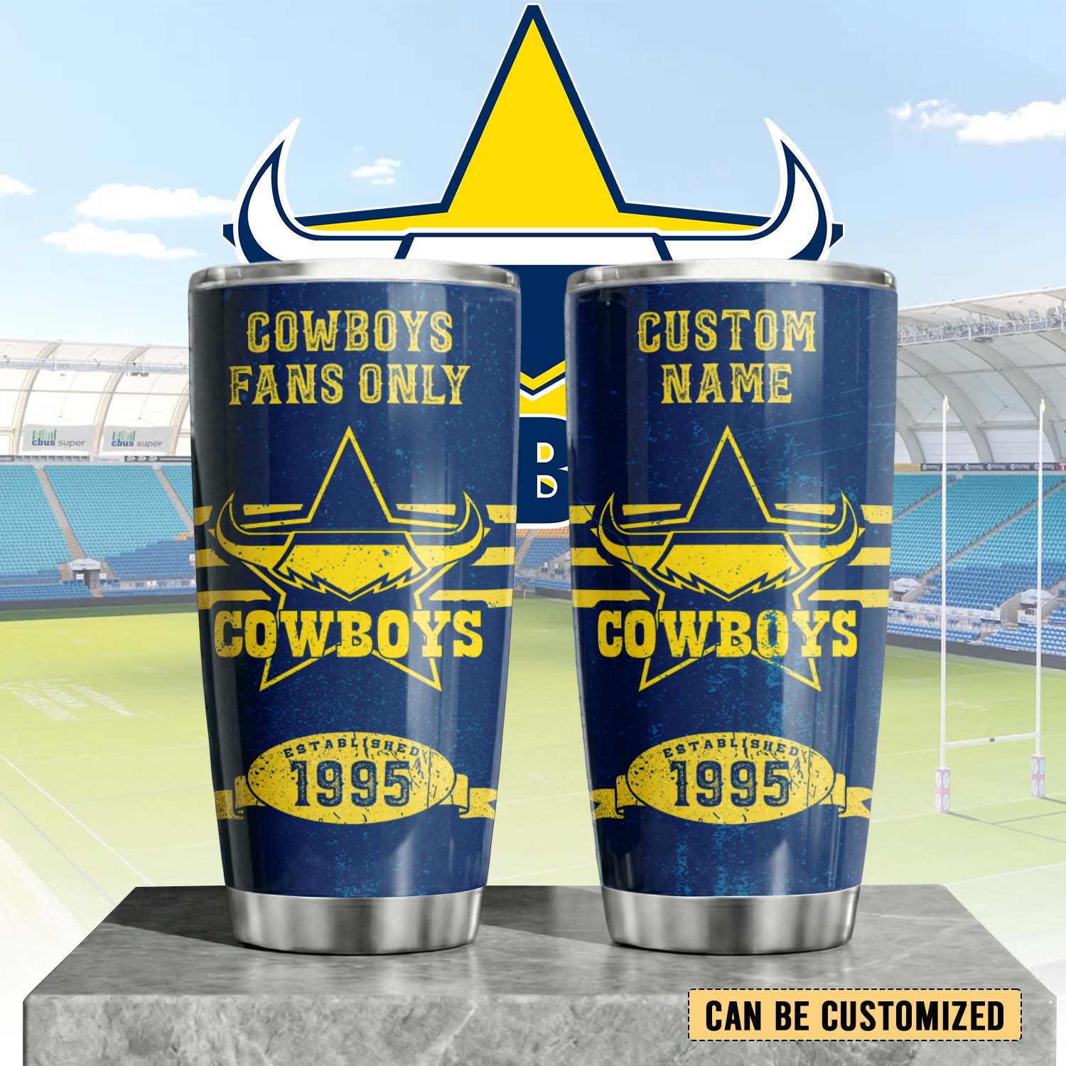 Auspiritmerch North Queensland Cowboys Custom Stanley Quencher 20oz Stainless Steel Tumbler