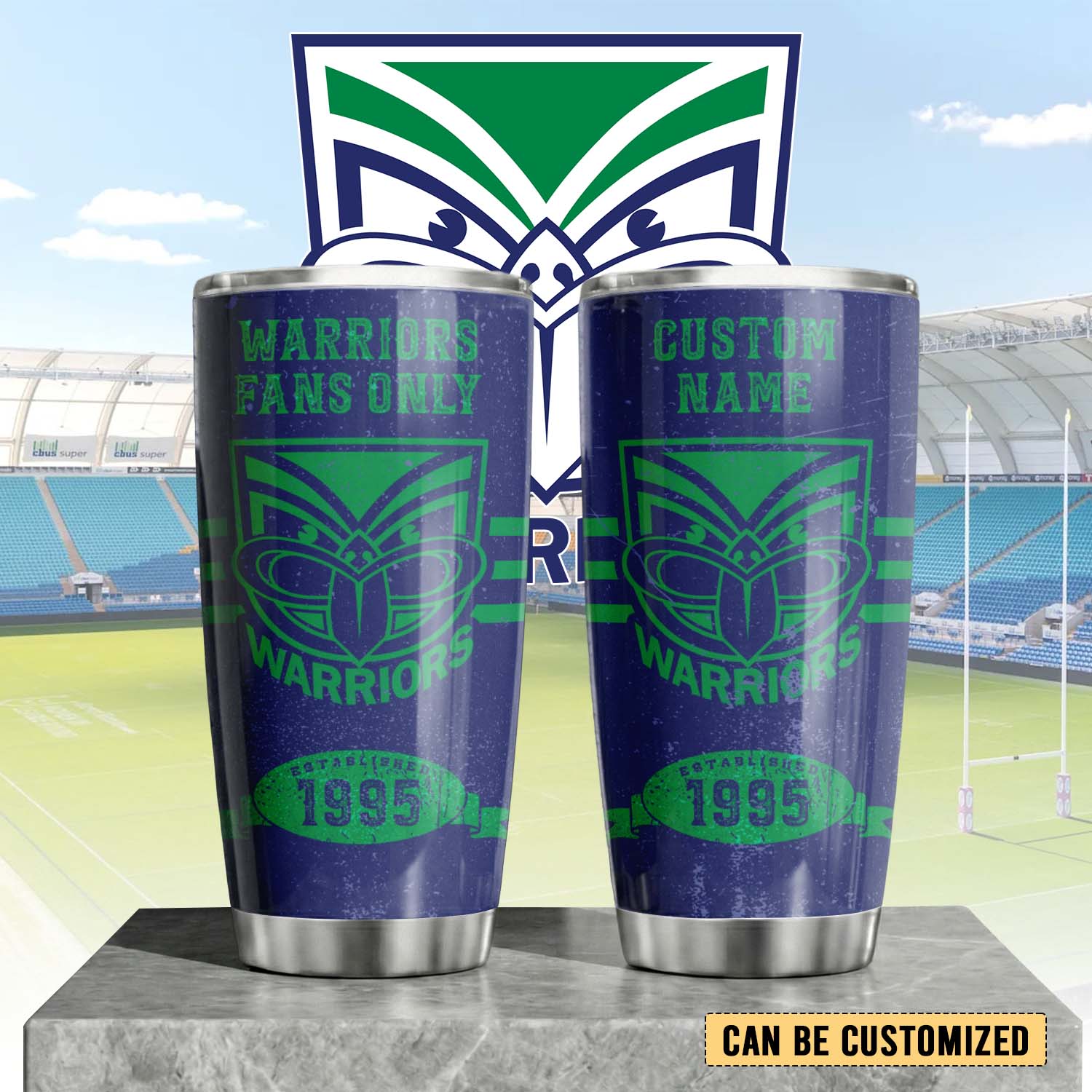Auspiritmerch New Zealand Warriors Custom Stanley Quencher 20oz Stainless Steel Tumbler
