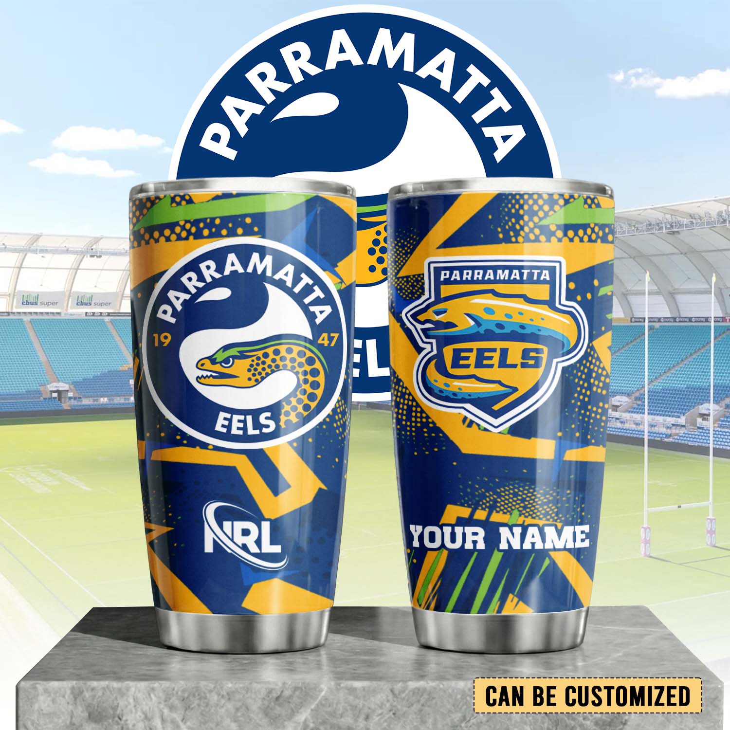 Auspiritmerch Parramatta Eels Custom Stanley Quencher 20oz Stainless Steel Tumbler