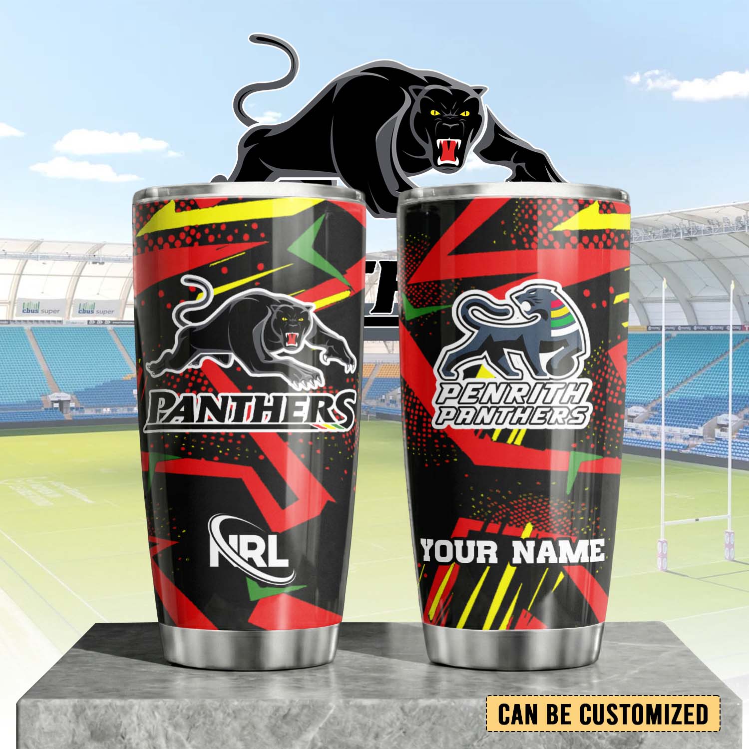 Auspiritmerch Penrith Panthers Custom Stanley Quencher 20oz Stainless Steel Tumbler