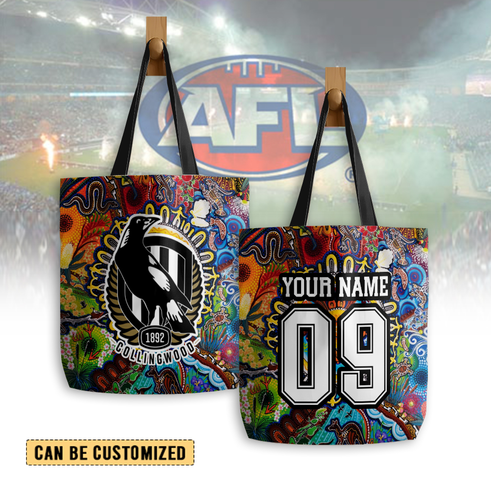 Auspiritmerch Collingwood Magpies Personalized Tote Bags Gift For Fans