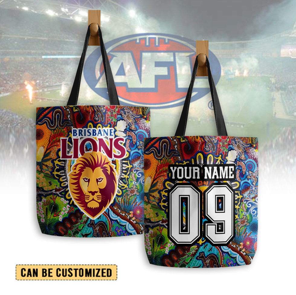 Auspiritmerch Brisbane Lions Personalized Tote Bags Gift For Fans