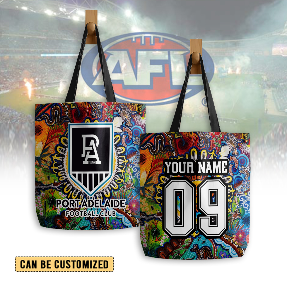 Auspiritmerch Port Adelaide Personalized Tote Bags Gift For Fans