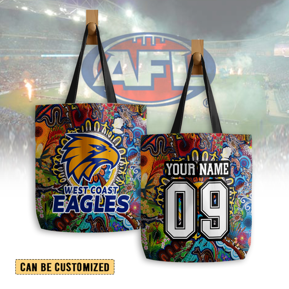Auspiritmerch West Coast Eagles Personalized Tote Bags Gift For Fans