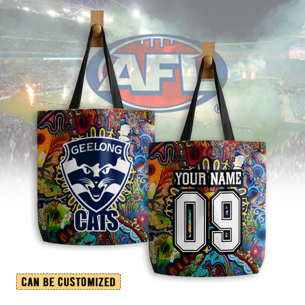 Auspiritmerch Geelong Cats Personalized Tote Bags Gift For Fans