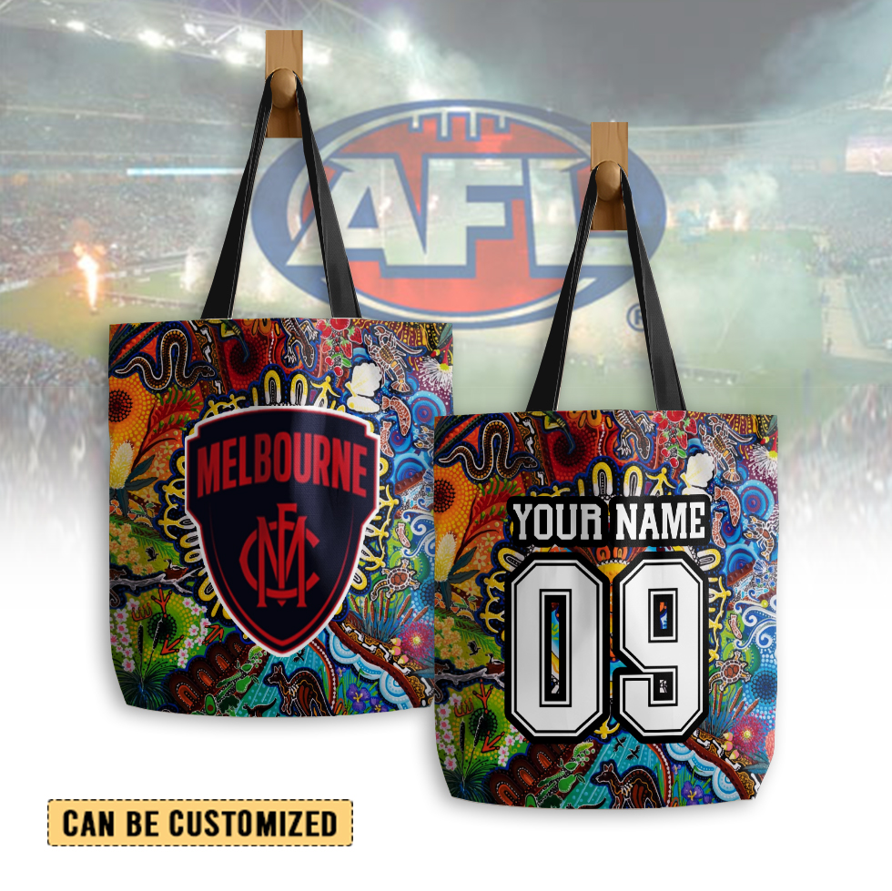 Auspiritmerch Melbourne Demons Personalized Tote Bags Gift For Fans
