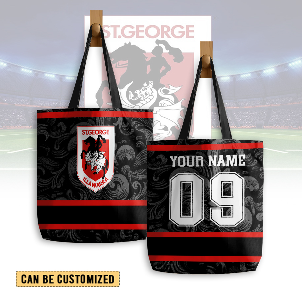 Auspiritmerch St. George Illawarra Dragons Personalized Tote Bags Gift For Fans